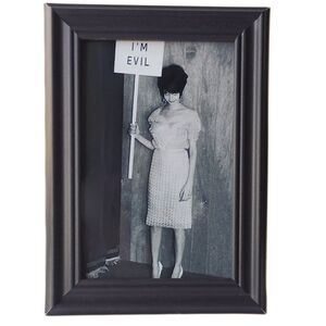 I'm EVIL FEM FRAMED ART Retro Beauty Woman Holding Up Sign Goth Punk Gothic Home